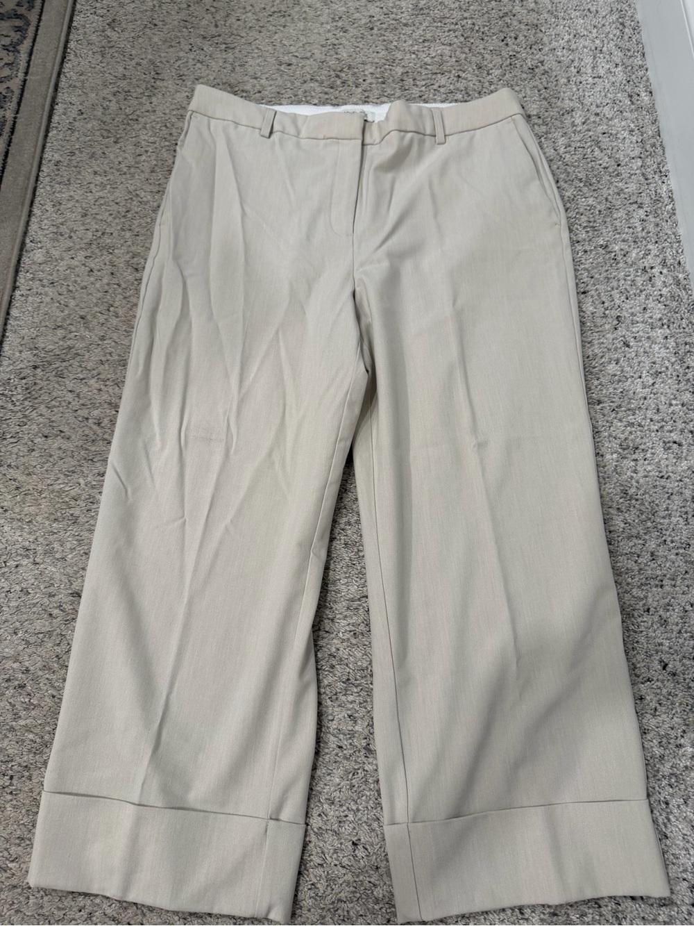 Rachel Zoe Neutral Beige Wide-Leg Pants
